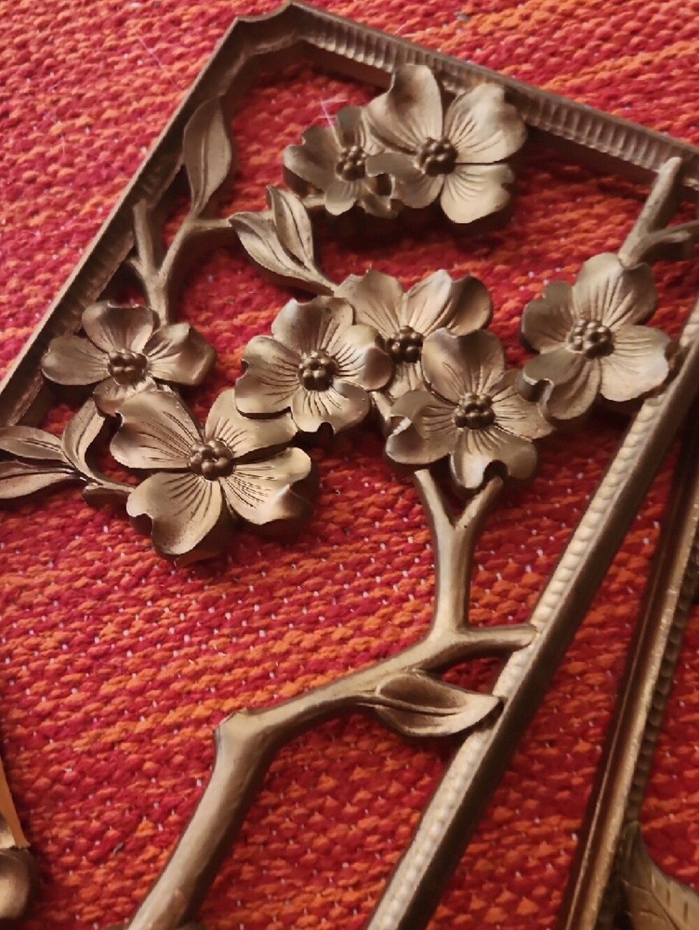 Floral Wall Plaques in Bronze Tone - Pair - Picture 11 of 13